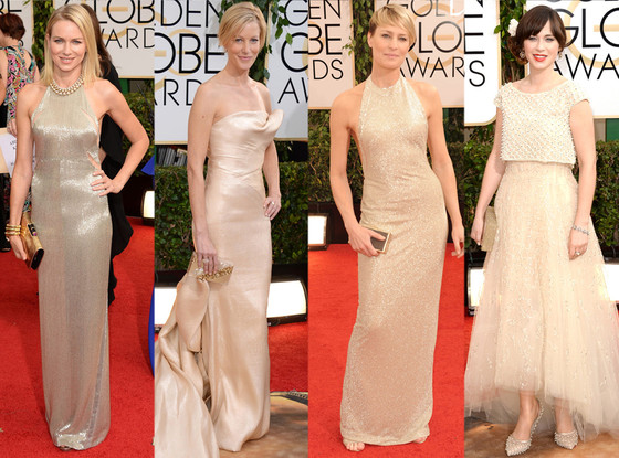 Metallics, Naomi Watts, Anna Gunn, Robin Wright, Zooey Deschanel, Golden Globes Metallics, Naomi Watts, Anna Gunn, Robin Wright, Zooey Deschanel, Golden Globes